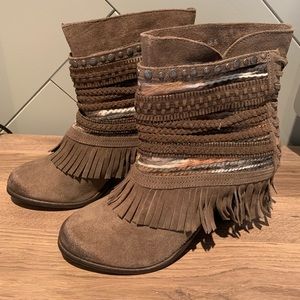 Naught Monkey Fringe Poncho Boots